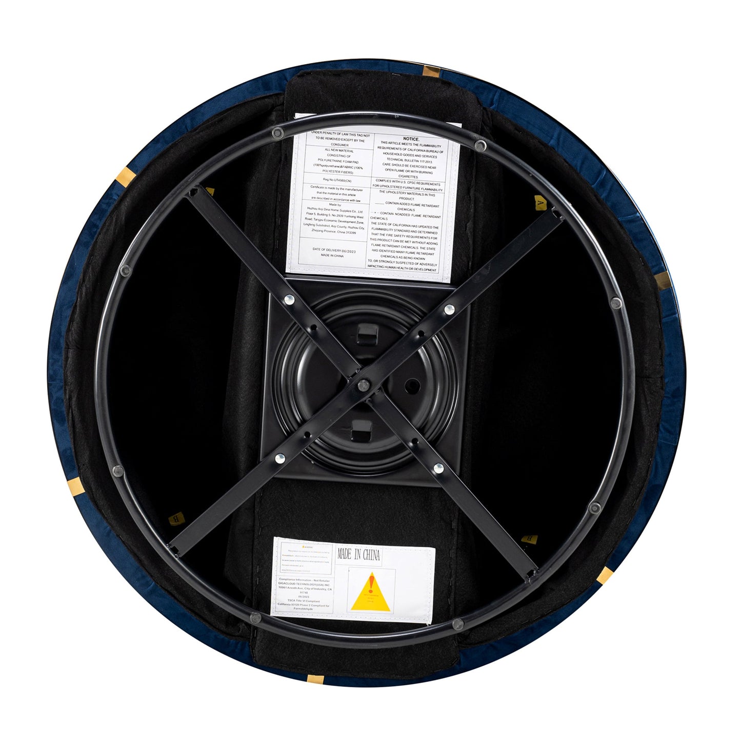 360 Degree Swivel Velvet Accent Chair, Barrel Chair Over-Sized Soft Chair with Seat Cushion, Blue