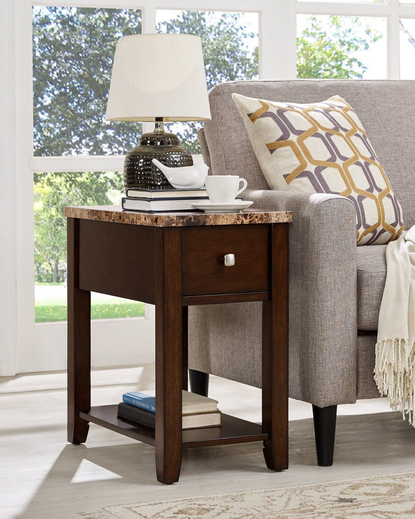 Expresso Chair Side End Table