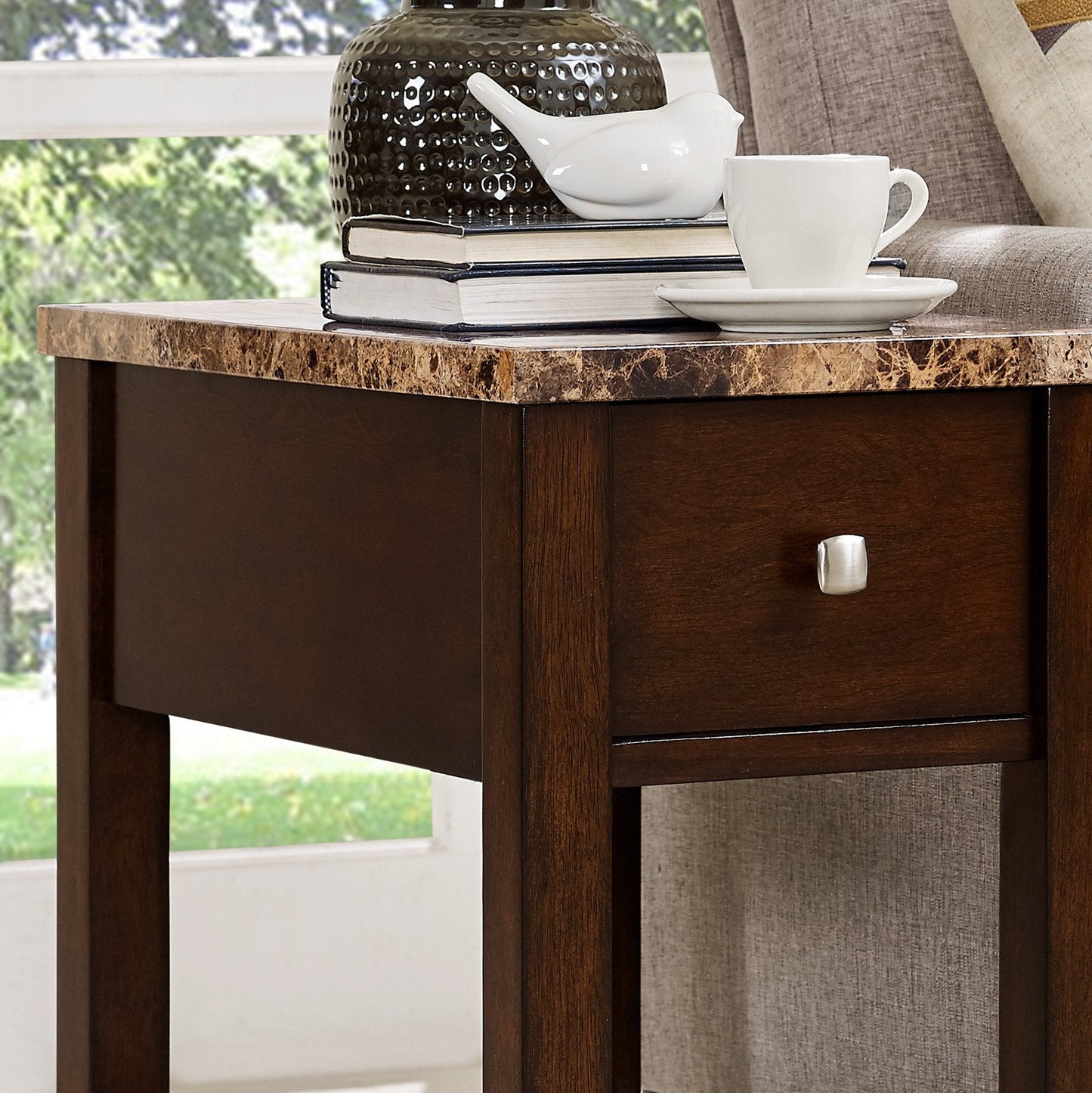 Expresso Chair Side End Table