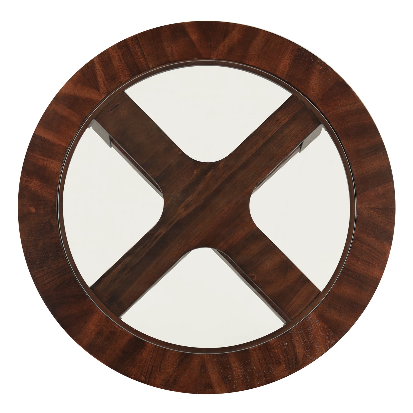 Solid Wood Glass Top Coffee Table with Stools