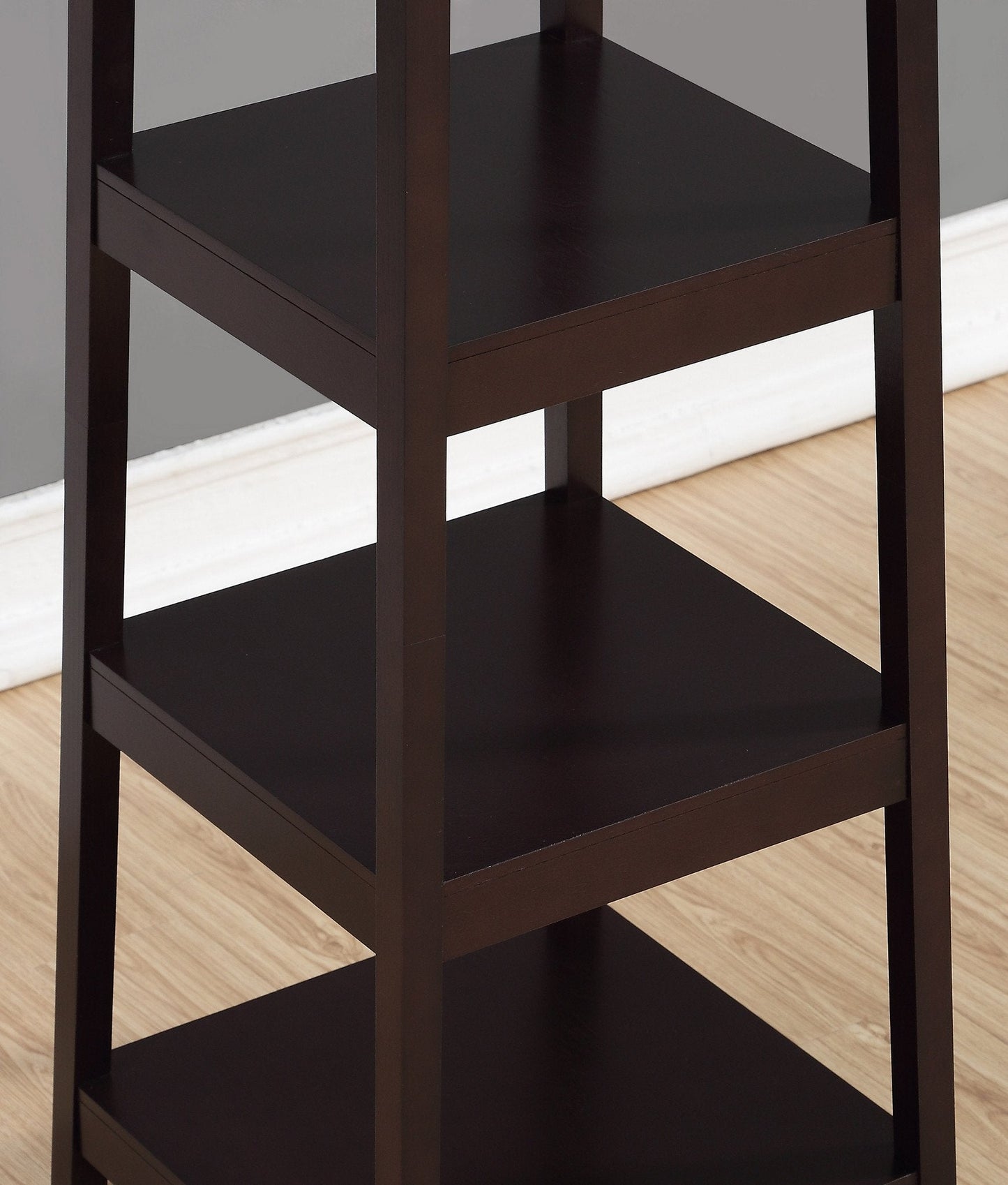 Roundhill Furniture Vassen Coat Rack w/ 3-Tier Storage Shelves - Espresso Finish