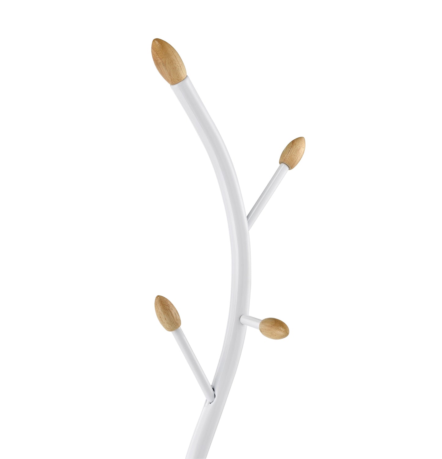 Roundhill Furniture Arles Metal Standing Coat Rack - Whtie and Oak