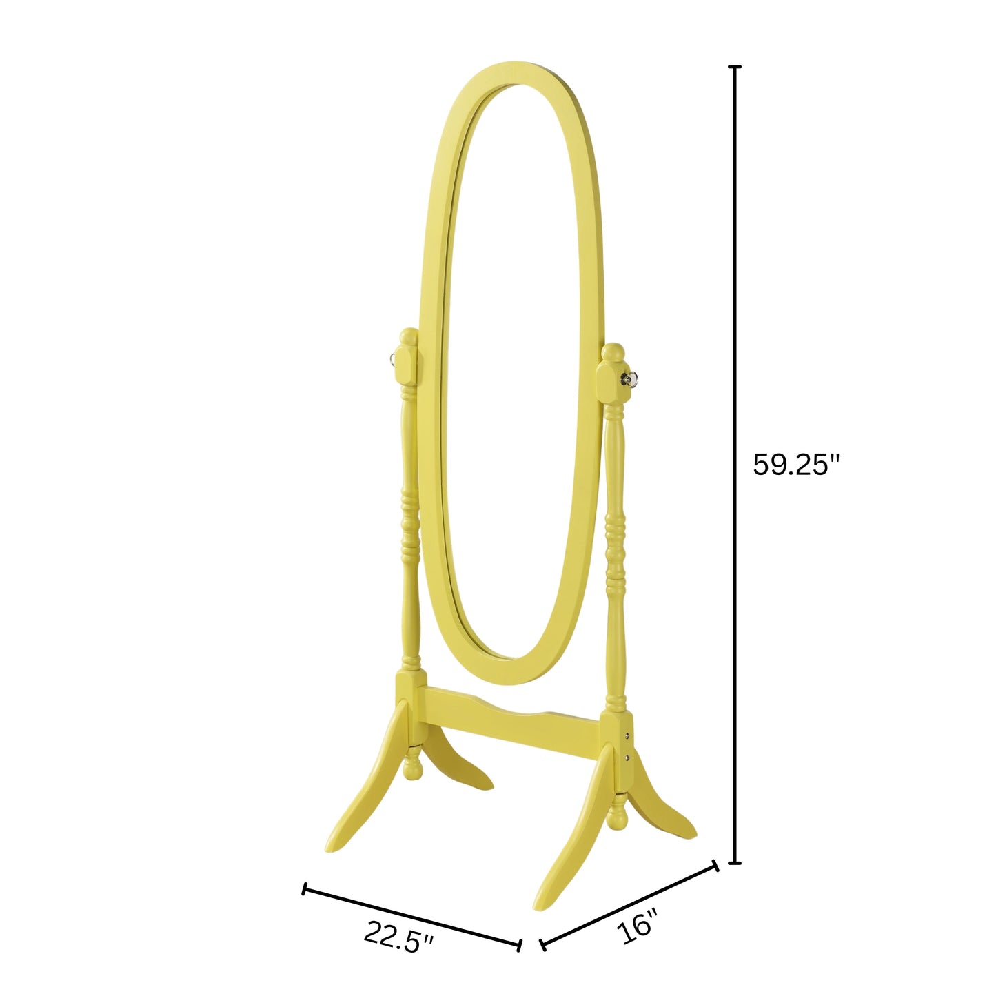 Roundhill Furniture Traditional Queen Anna Style Wood Floor Cheval Mirror