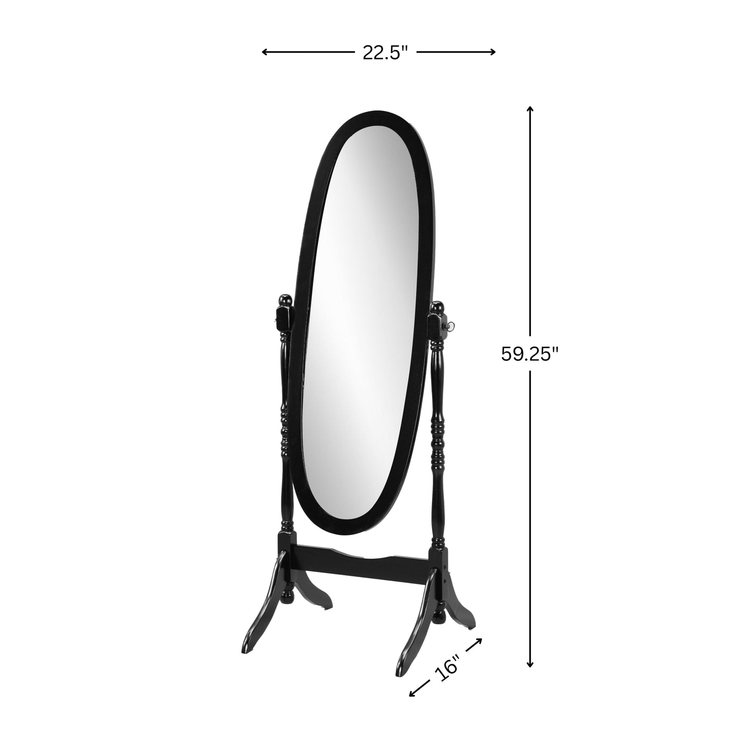 Traditional Queen Anna Style Wood Floor Cheval Mirror, Pink Finish