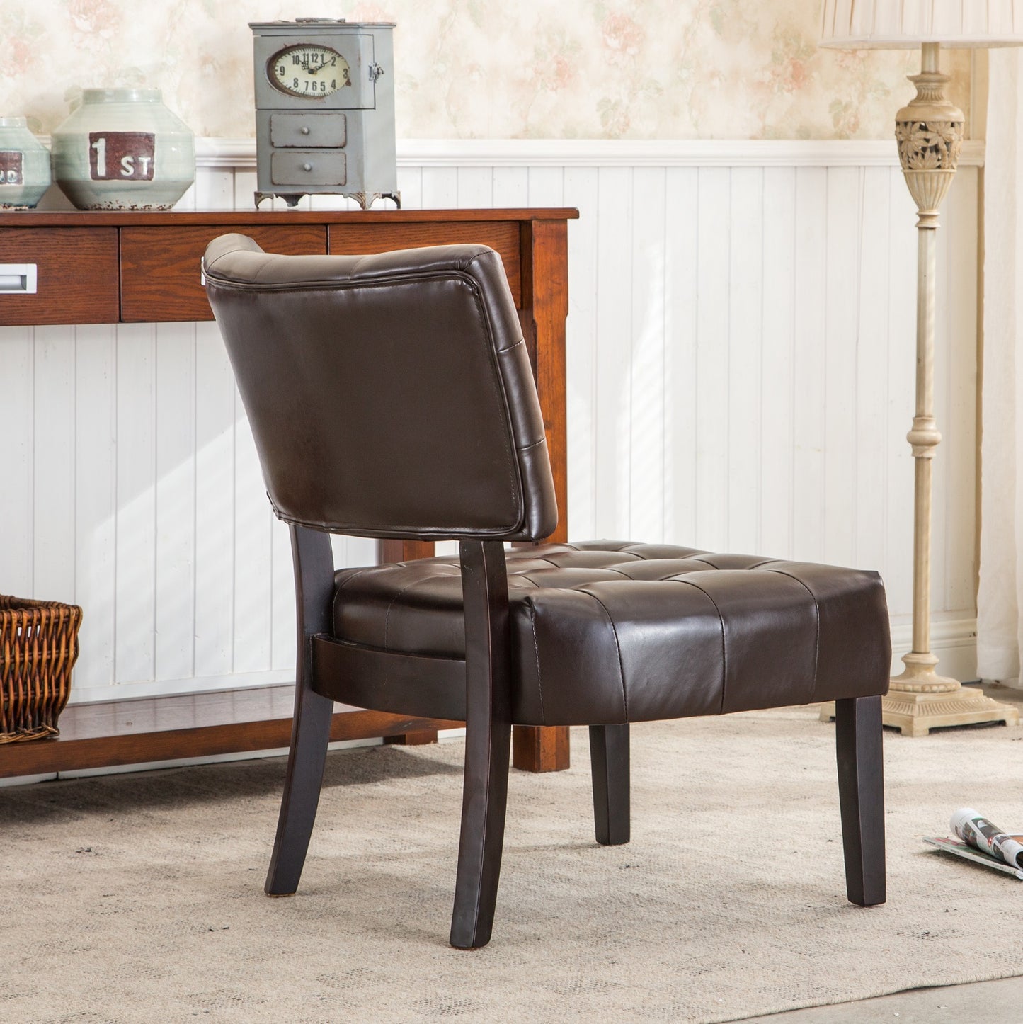 Roundhill Furniture Tufted Accent Chair with Oversized Seating