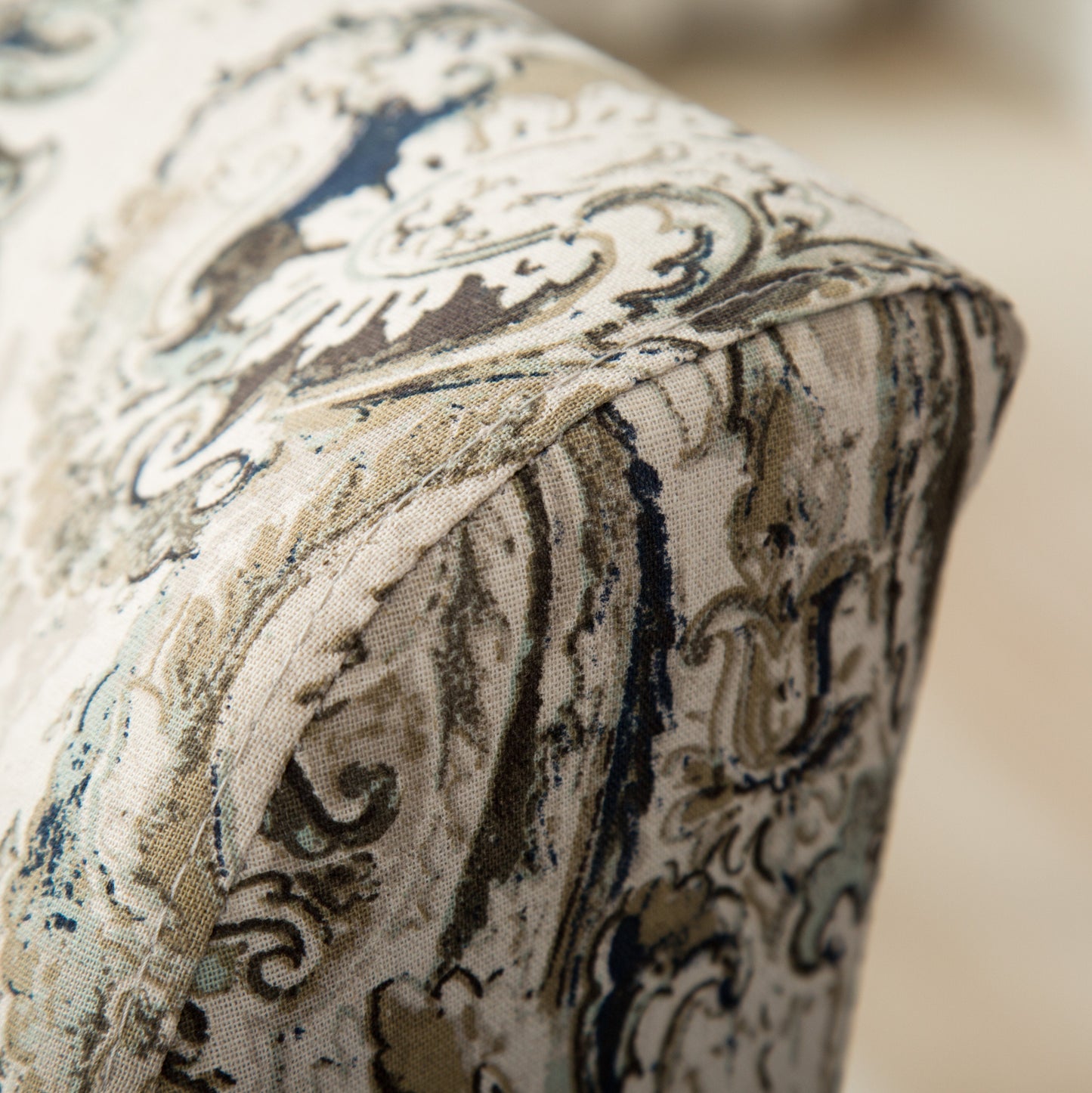 Capa Print Fabric Armless Contemporary Accent Chair, Paisley