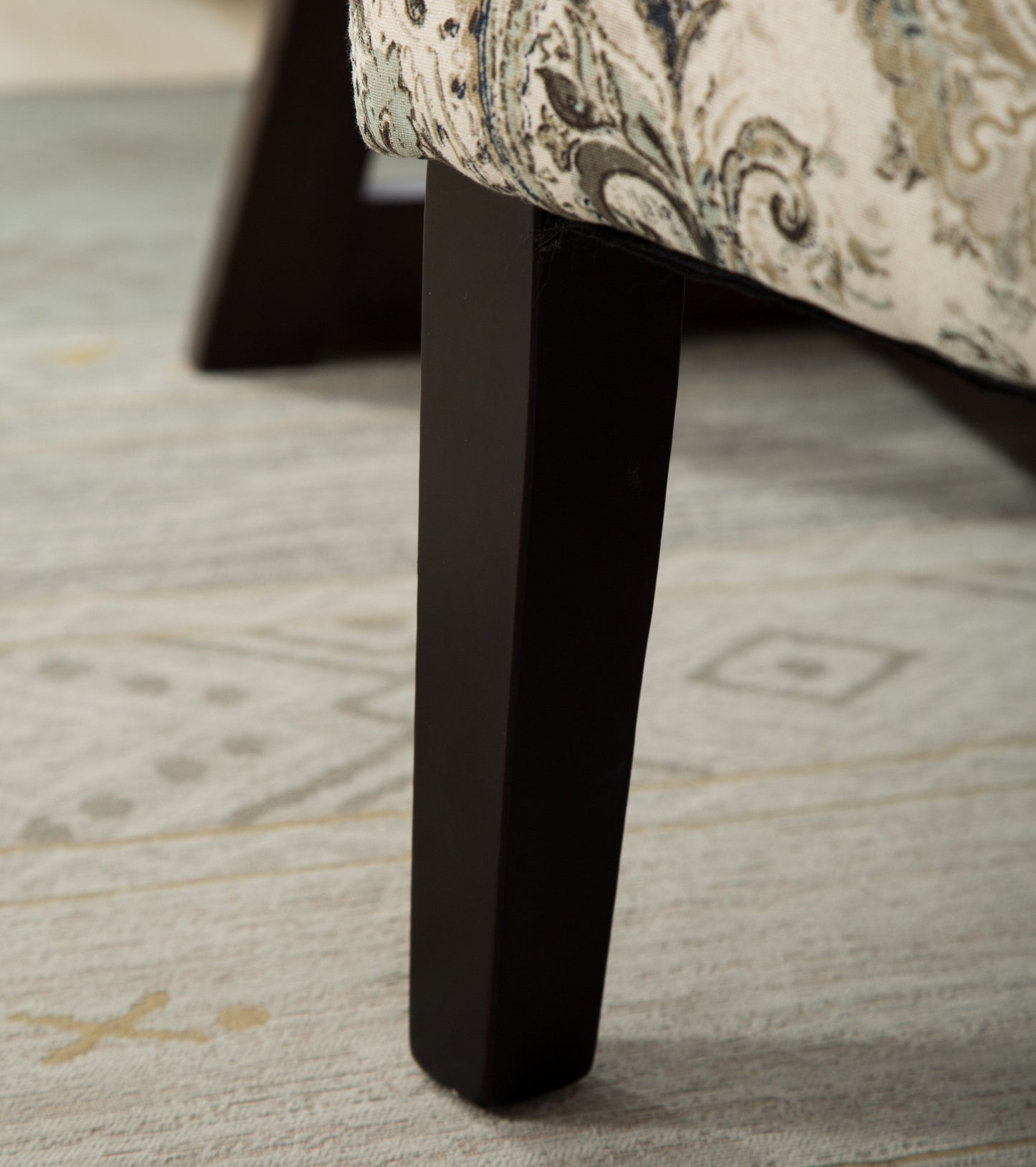 Capa Print Fabric Armless Contemporary Accent Chair, Paisley