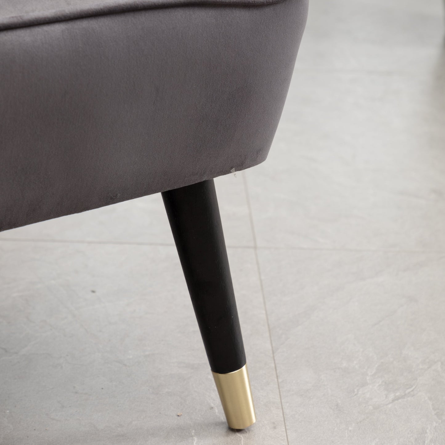 Roundhill Furniture Elon Contemporary Velvet Upholstered Accent Chair, Gray