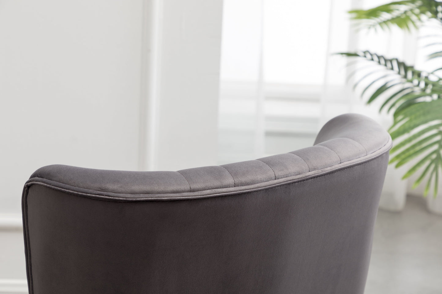 Roundhill Furniture Elon Contemporary Velvet Upholstered Accent Chair, Gray