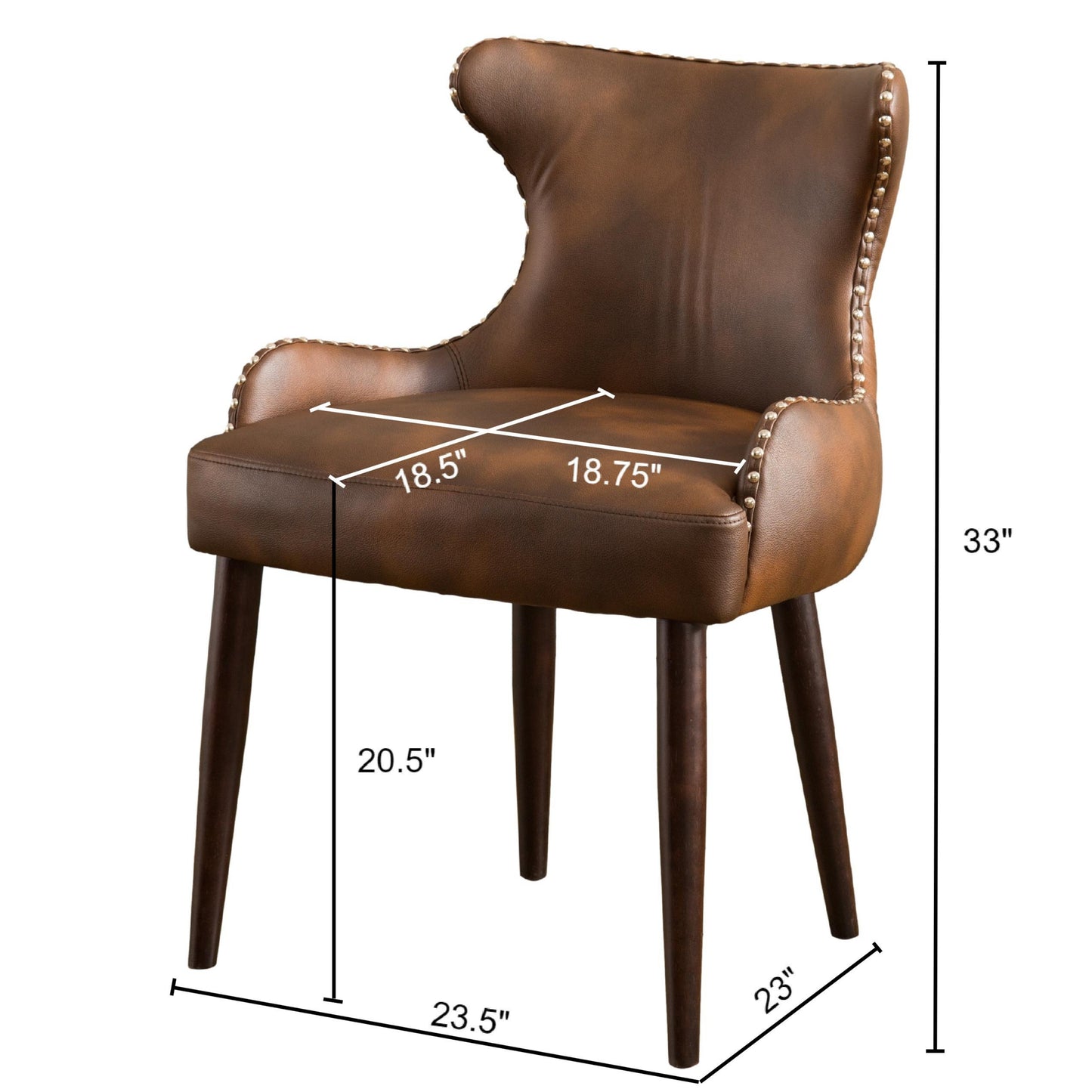 Viking Tufted Button Back barrel chair with Nailhead, Brown