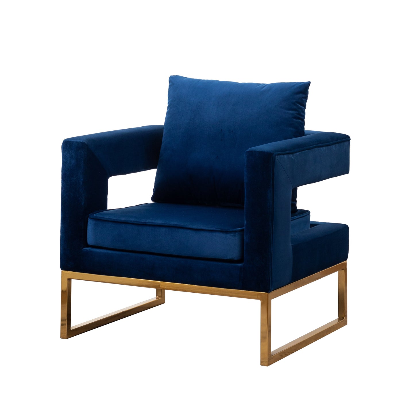 Lenola Contemporary Upholstered Accent Arm Chair, Blue