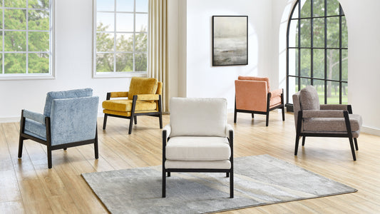 Roundhill Furniture Kelly Mid-Century Modern Chenille Upholstered Accent Armchair