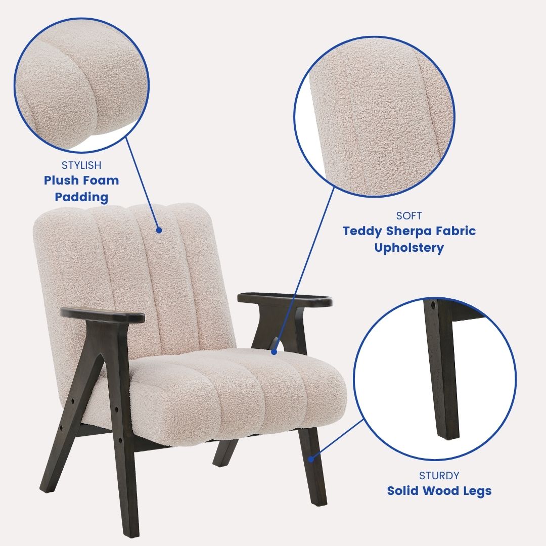 Roundhill Furniture Rella Modern Accent Chair with Espresso Wood Frame