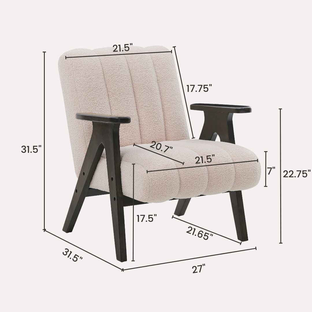 Roundhill Furniture Rella Modern Accent Chair with Espresso Wood Frame