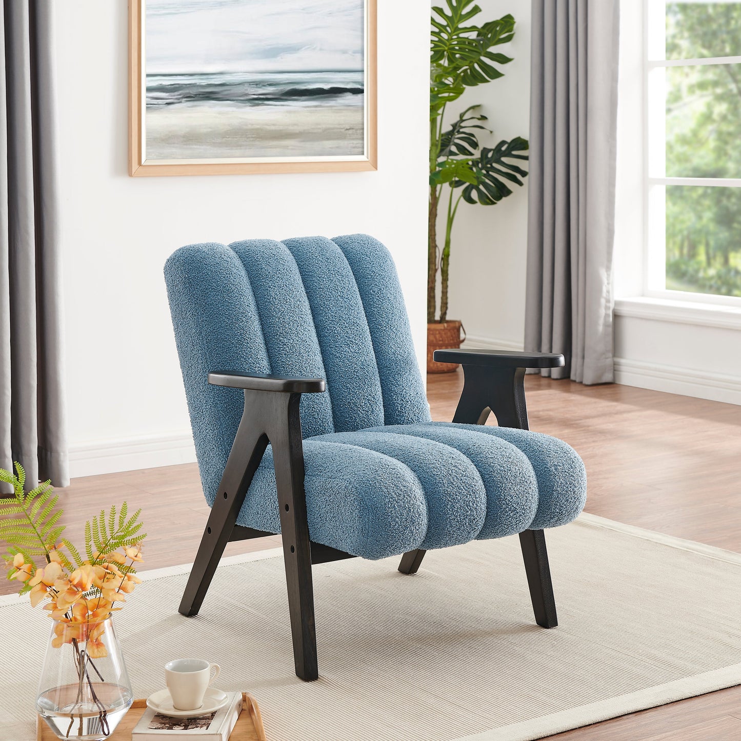 Roundhill Furniture Rella Modern Accent Chair with Espresso Wood Frame