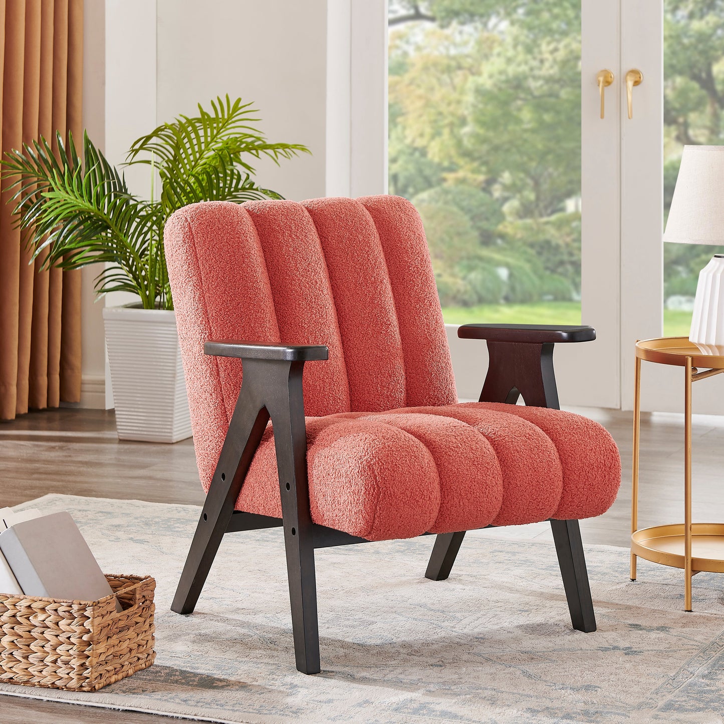 Roundhill Furniture Rella Modern Accent Chair with Espresso Wood Frame