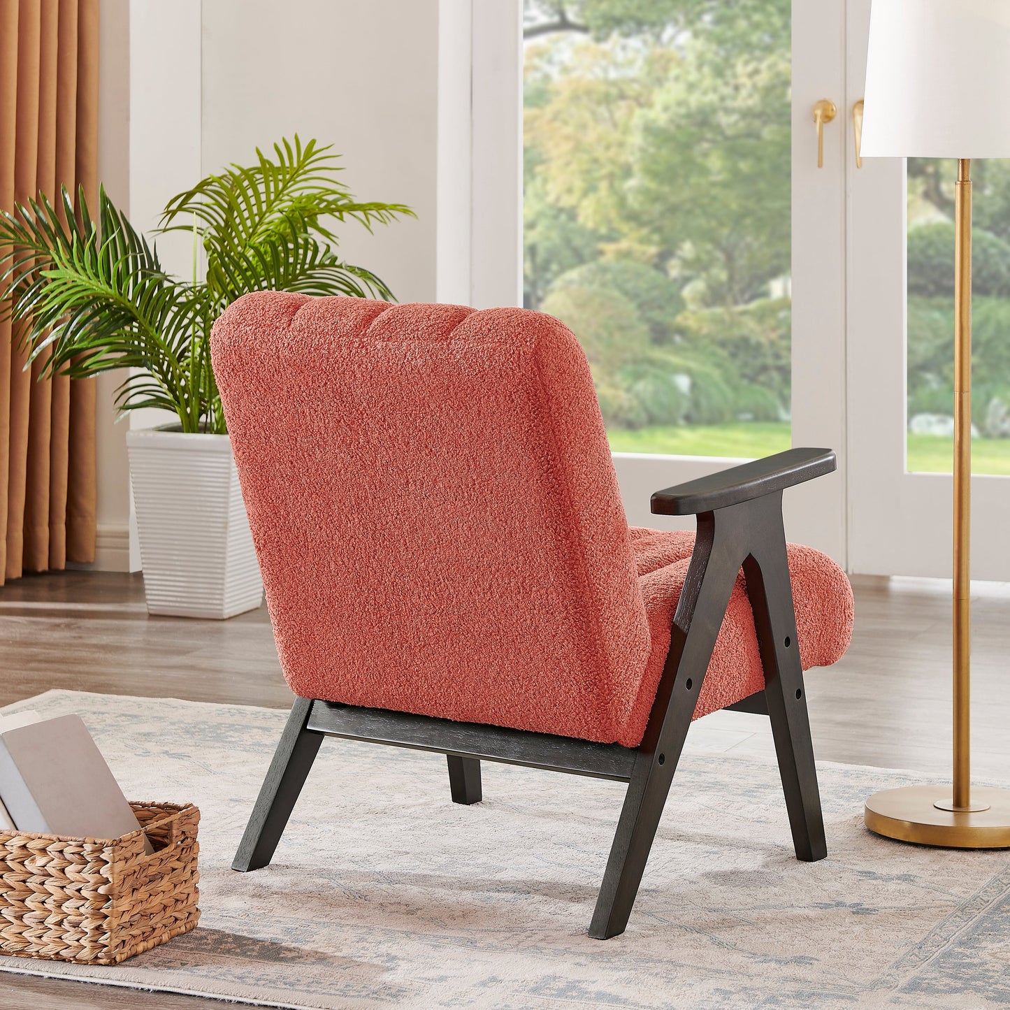 Roundhill Furniture Rella Modern Accent Chair with Espresso Wood Frame