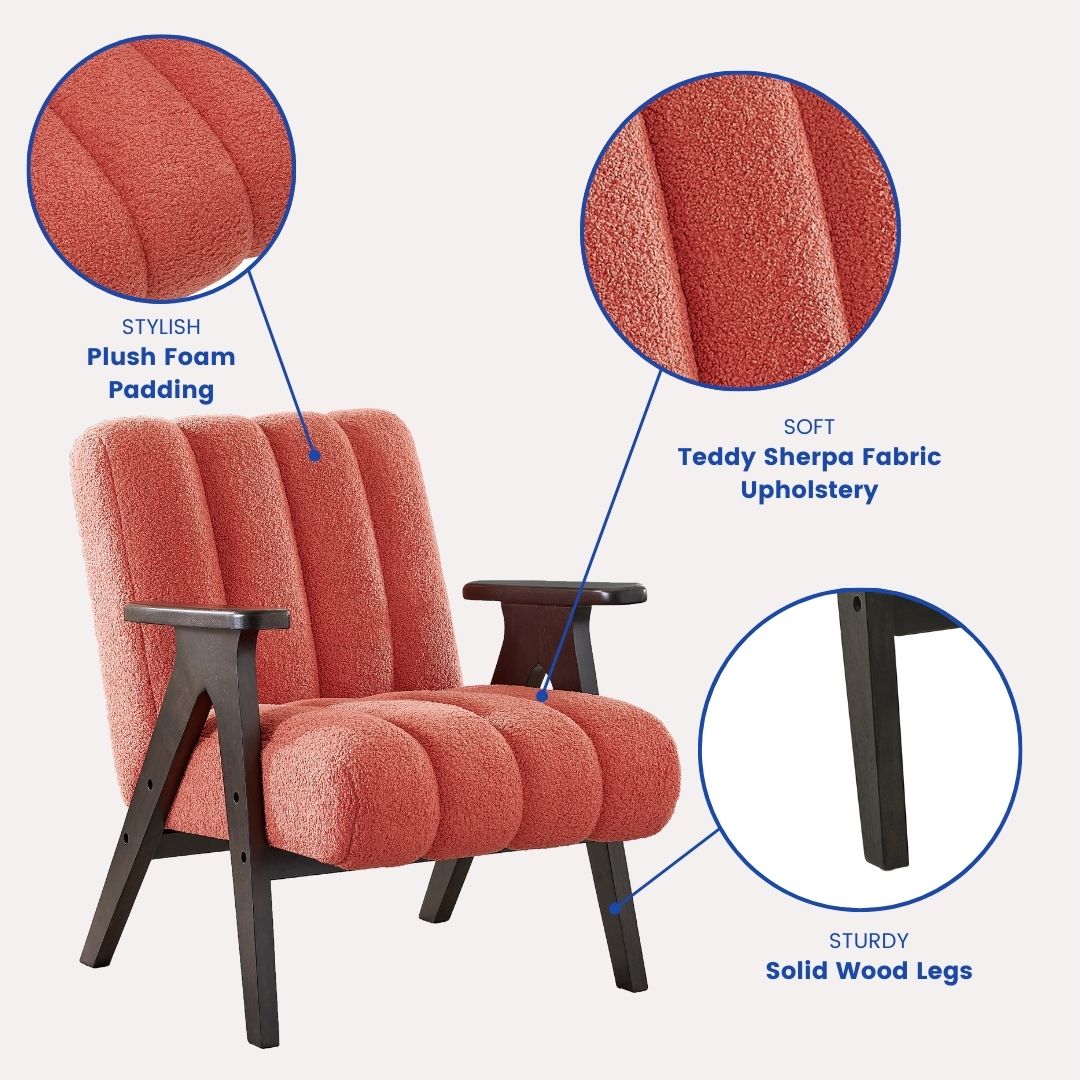 Roundhill Furniture Rella Modern Accent Chair with Espresso Wood Frame