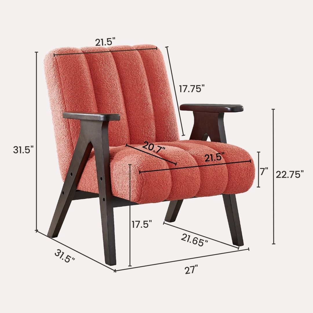 Roundhill Furniture Rella Modern Accent Chair with Espresso Wood Frame