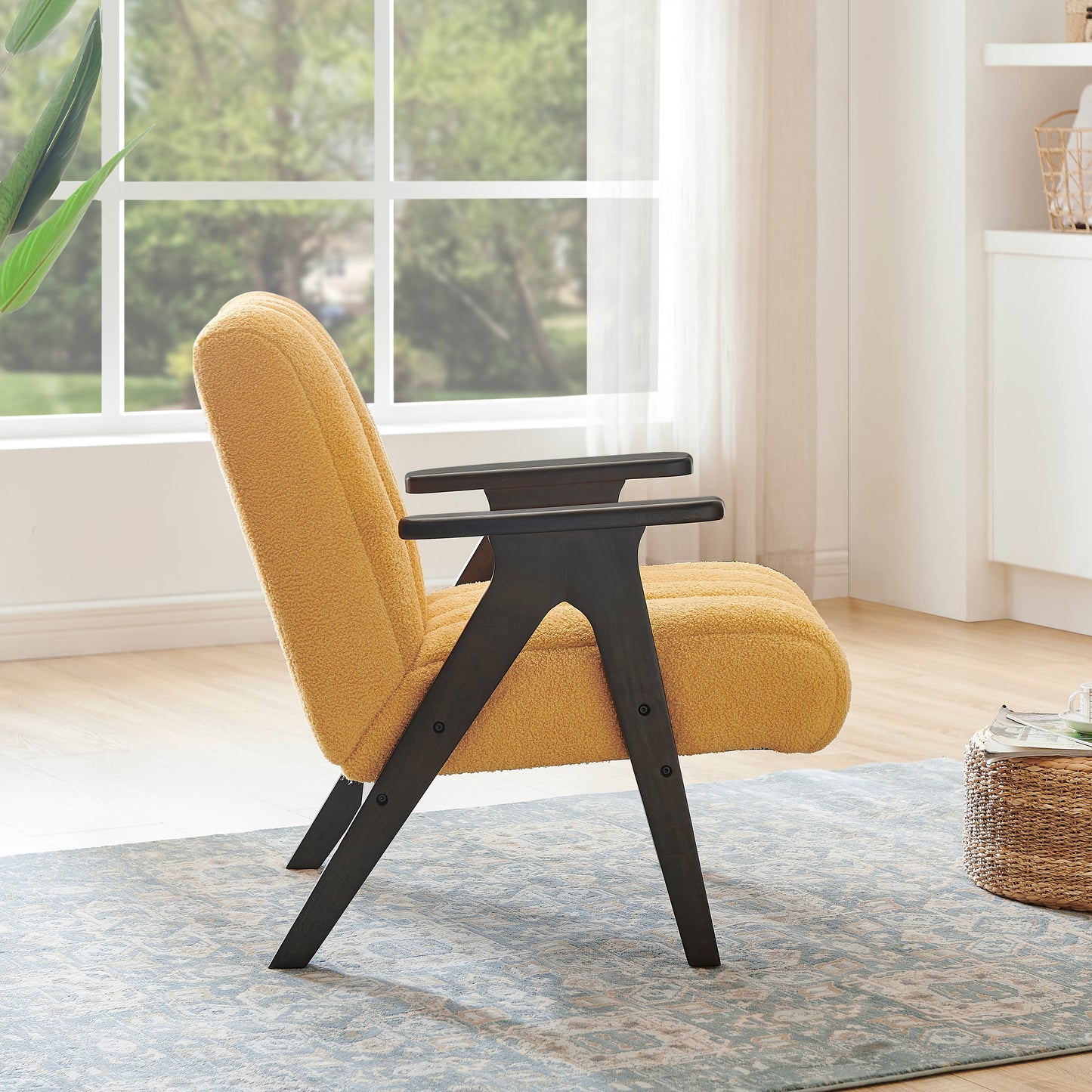 Roundhill Furniture Rella Modern Accent Chair with Espresso Wood Frame