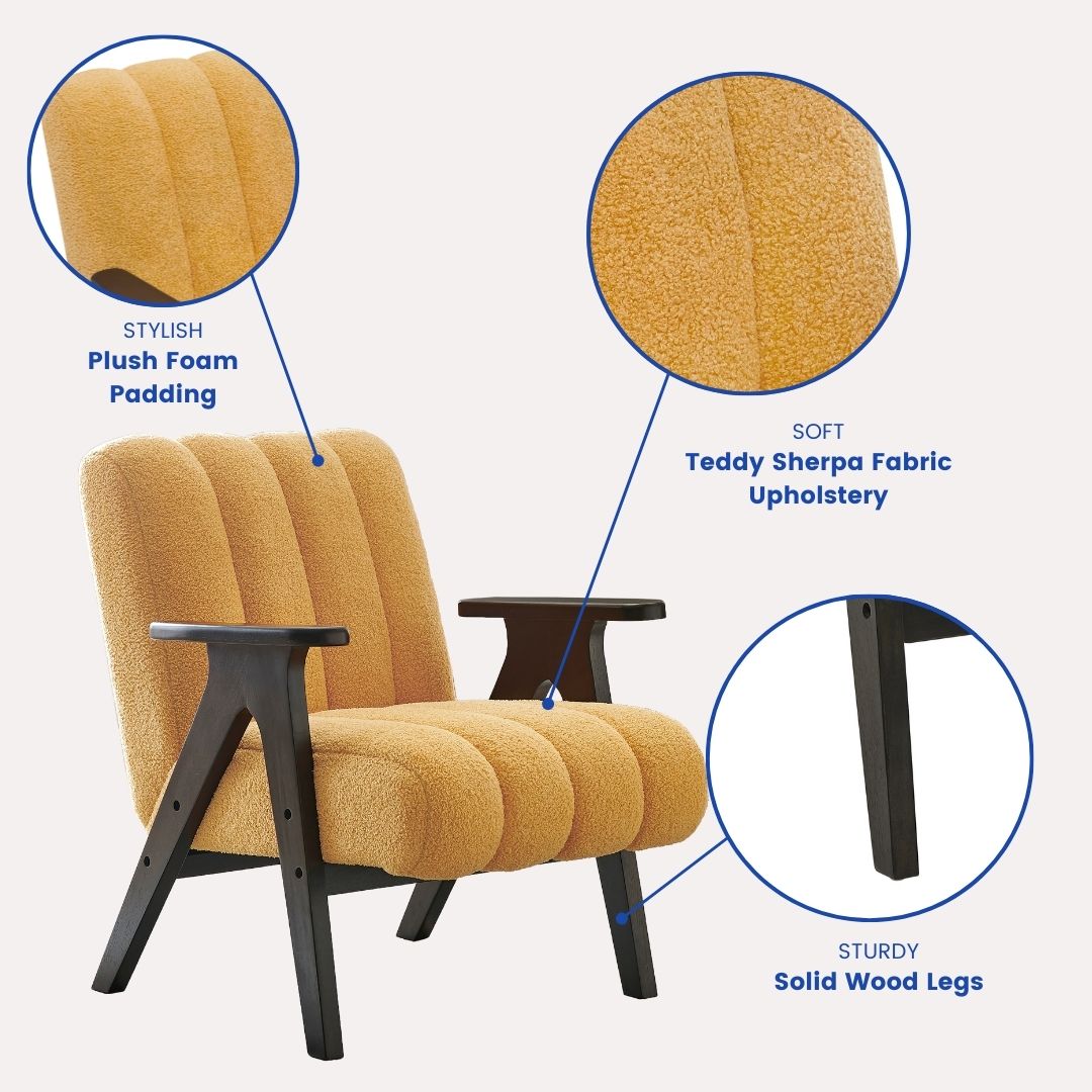 Roundhill Furniture Rella Modern Accent Chair with Espresso Wood Frame