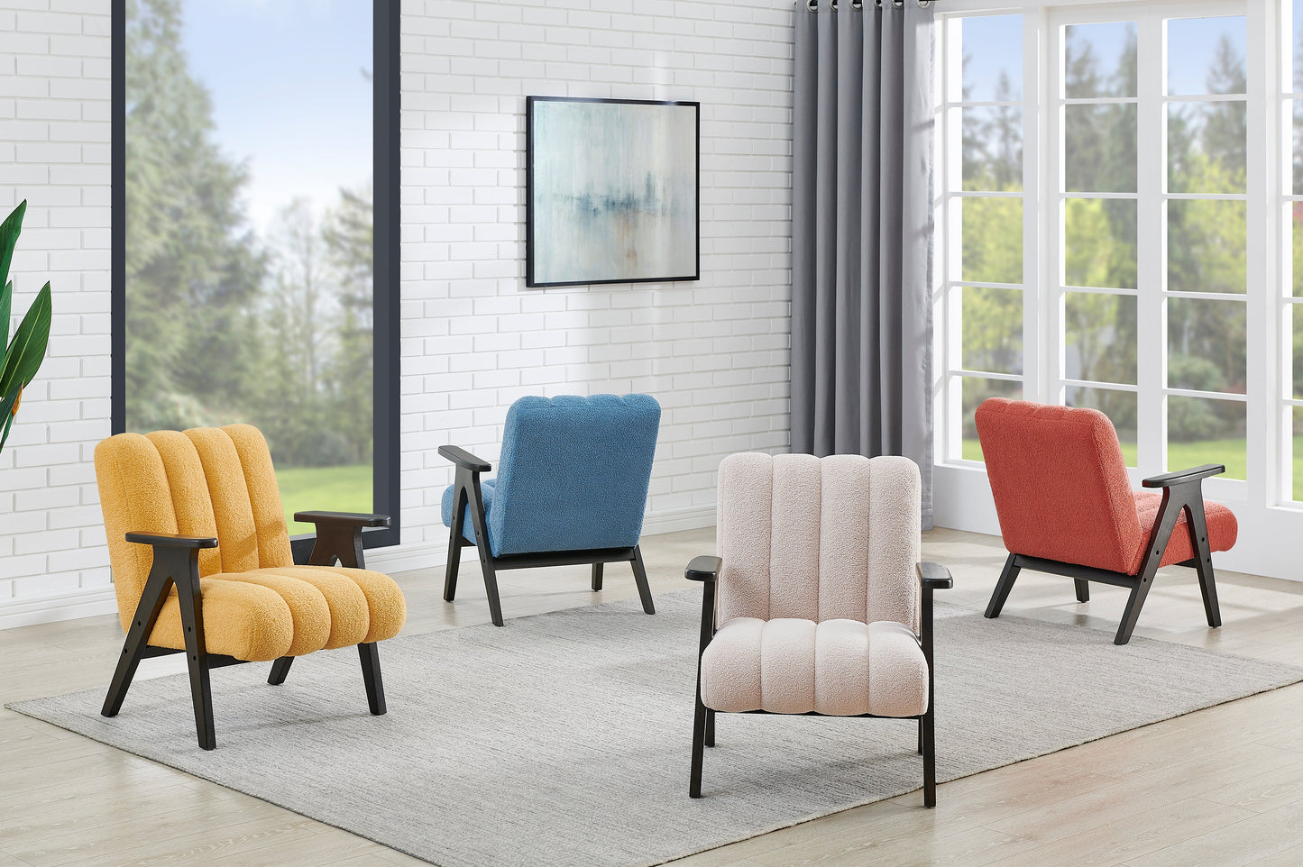 Roundhill Furniture Rella Modern Accent Chair with Espresso Wood Frame