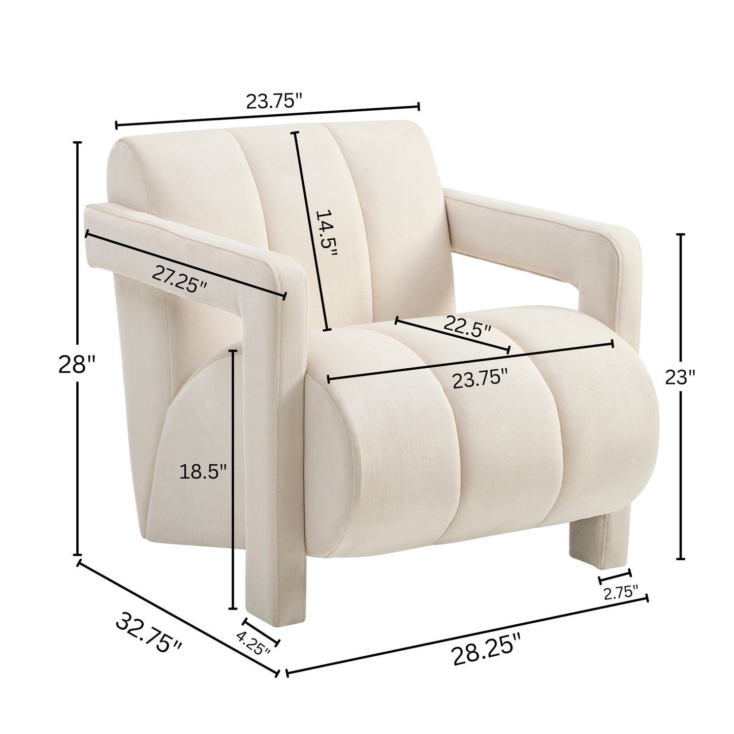 Roundhill Furniture Velmor Contemporary Velvet Accent Armchair