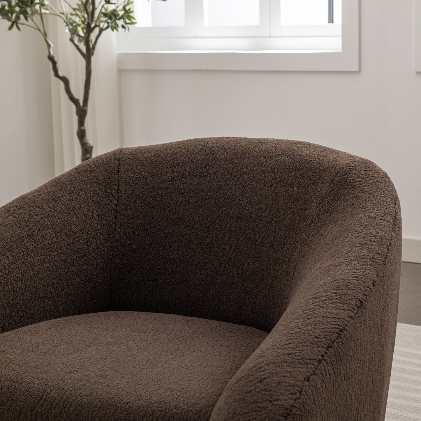Roundhill Furniture Luzern Modern Boucle Upholstered Accent Chair, 360° Swivel