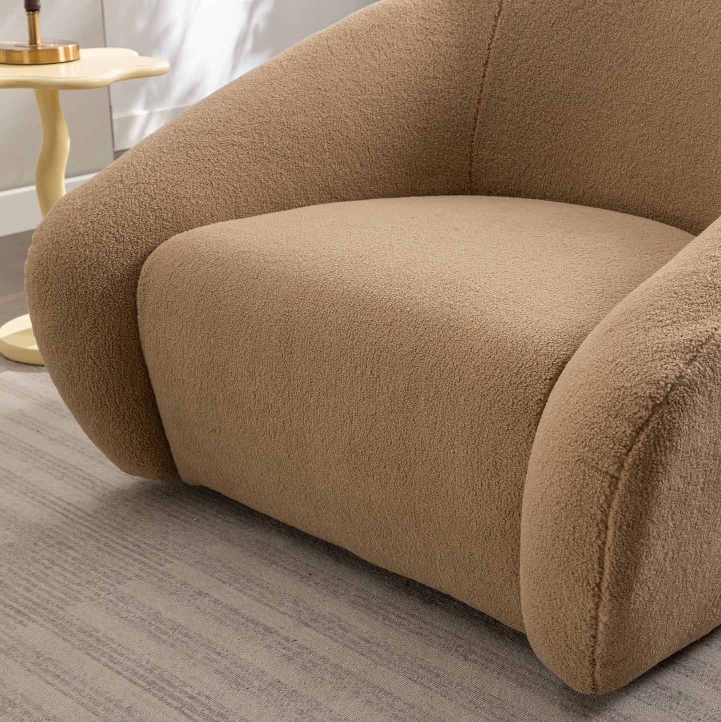 Roundhill Furniture Luzern Modern Boucle Upholstered Accent Chair, 360° Swivel