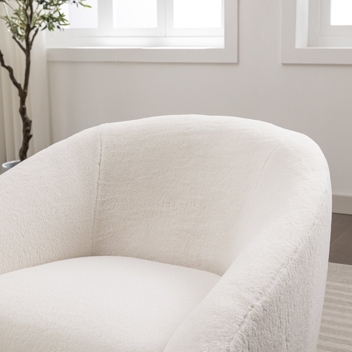 Roundhill Furniture Luzern Modern Boucle Upholstered Accent Chair, 360° Swivel