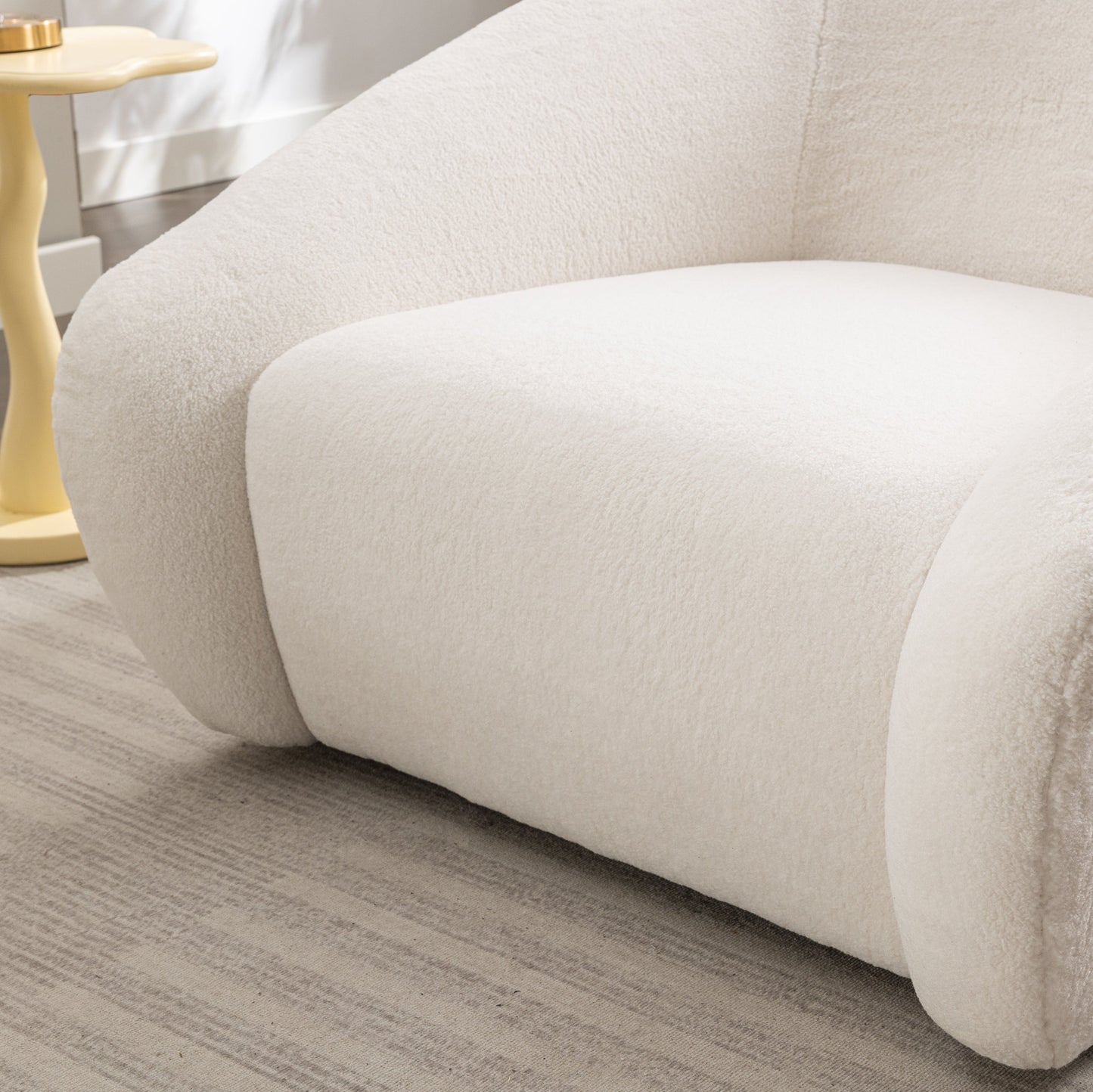 Roundhill Furniture Luzern Modern Boucle Upholstered Accent Chair, 360° Swivel