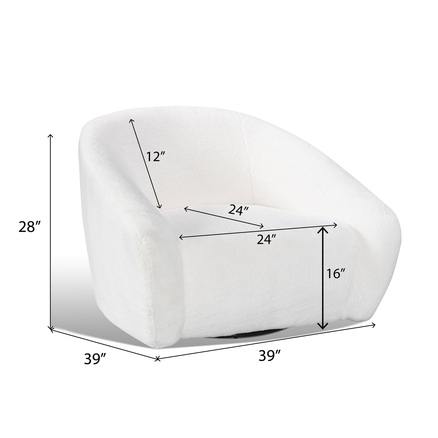 Roundhill Furniture Luzern Modern Boucle Upholstered Accent Chair, 360° Swivel