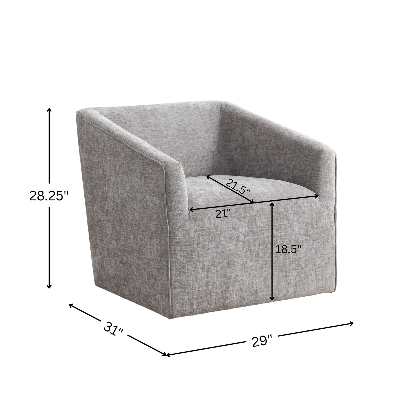 Roundhill Furniture Nice Modern Upholstered 360 Swivel Barrel Armchair