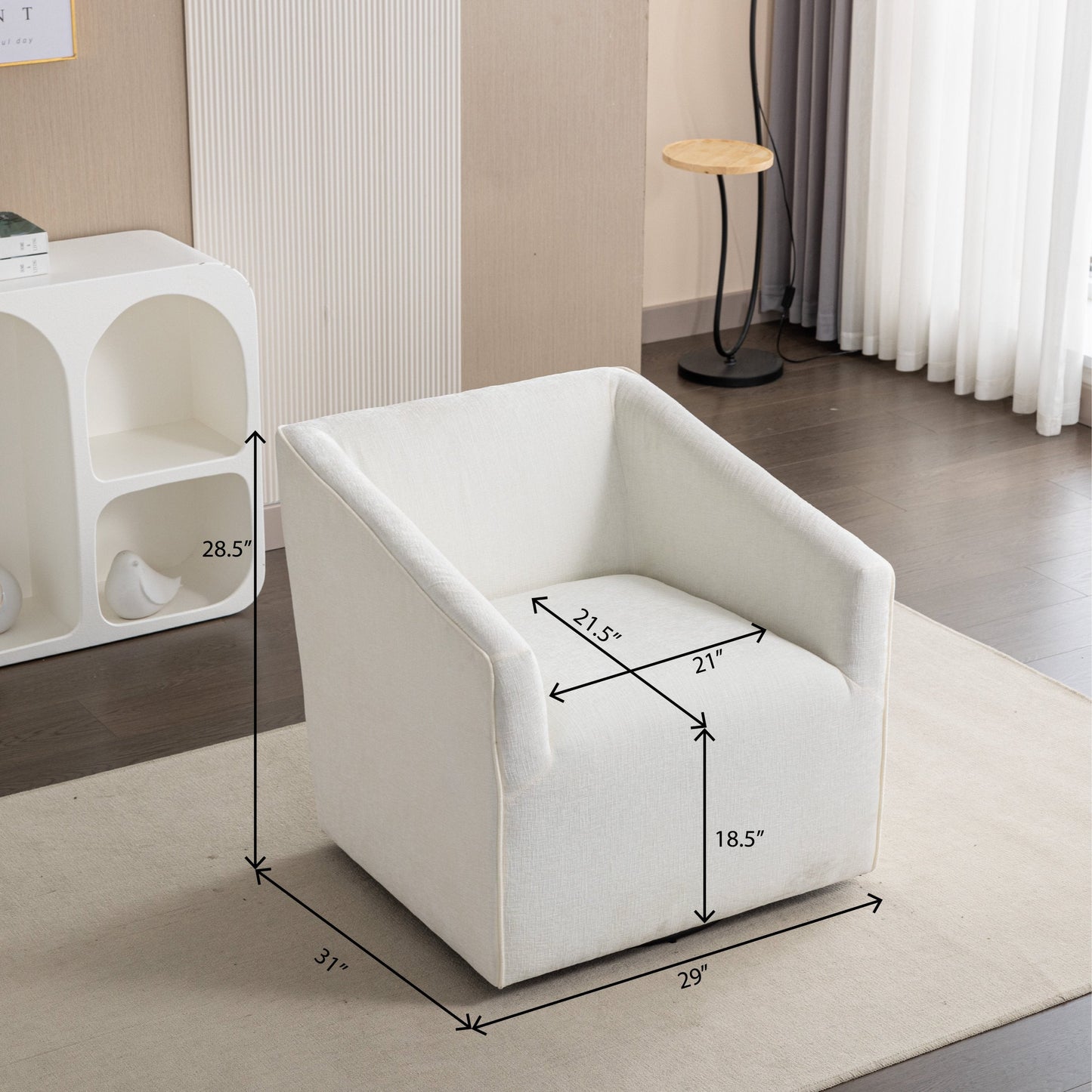 Roundhill Furniture Nice Modern Upholstered 360 Swivel Barrel Armchair