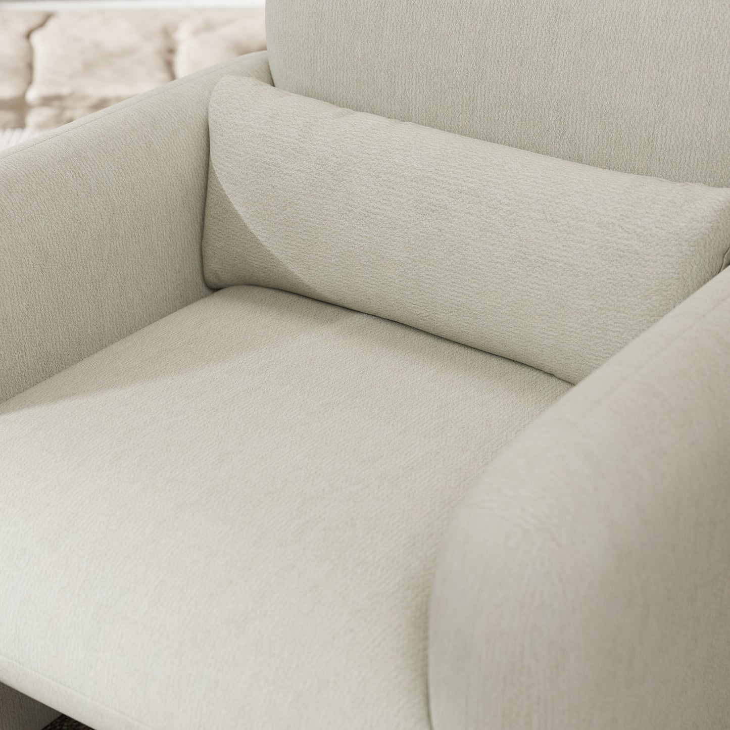 Roundhill Furniture Dylan Modern Upholstered Barrel Armchair, Cream White