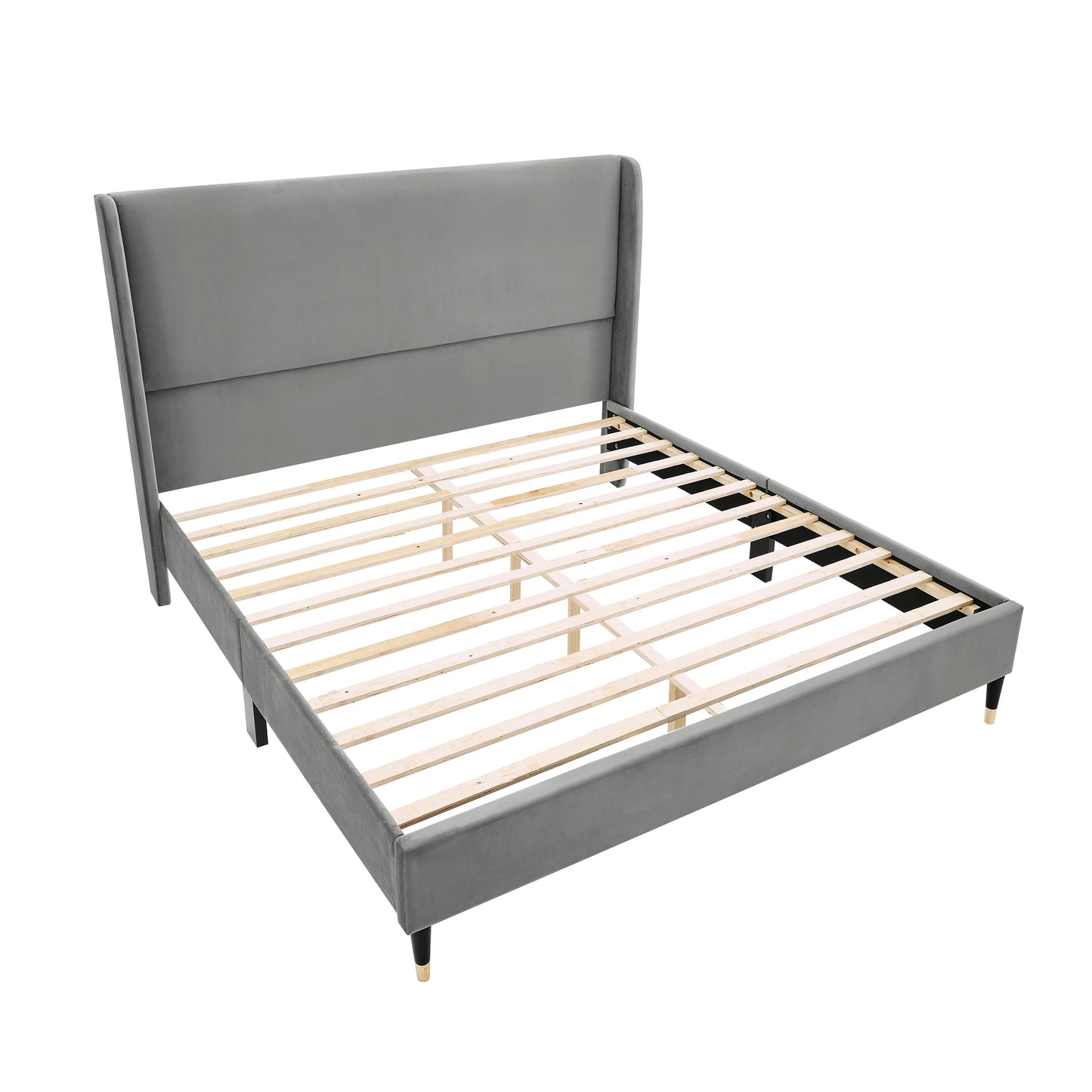 Roundhill Furniture Rozitta Upholstered Wingback Platform Bed