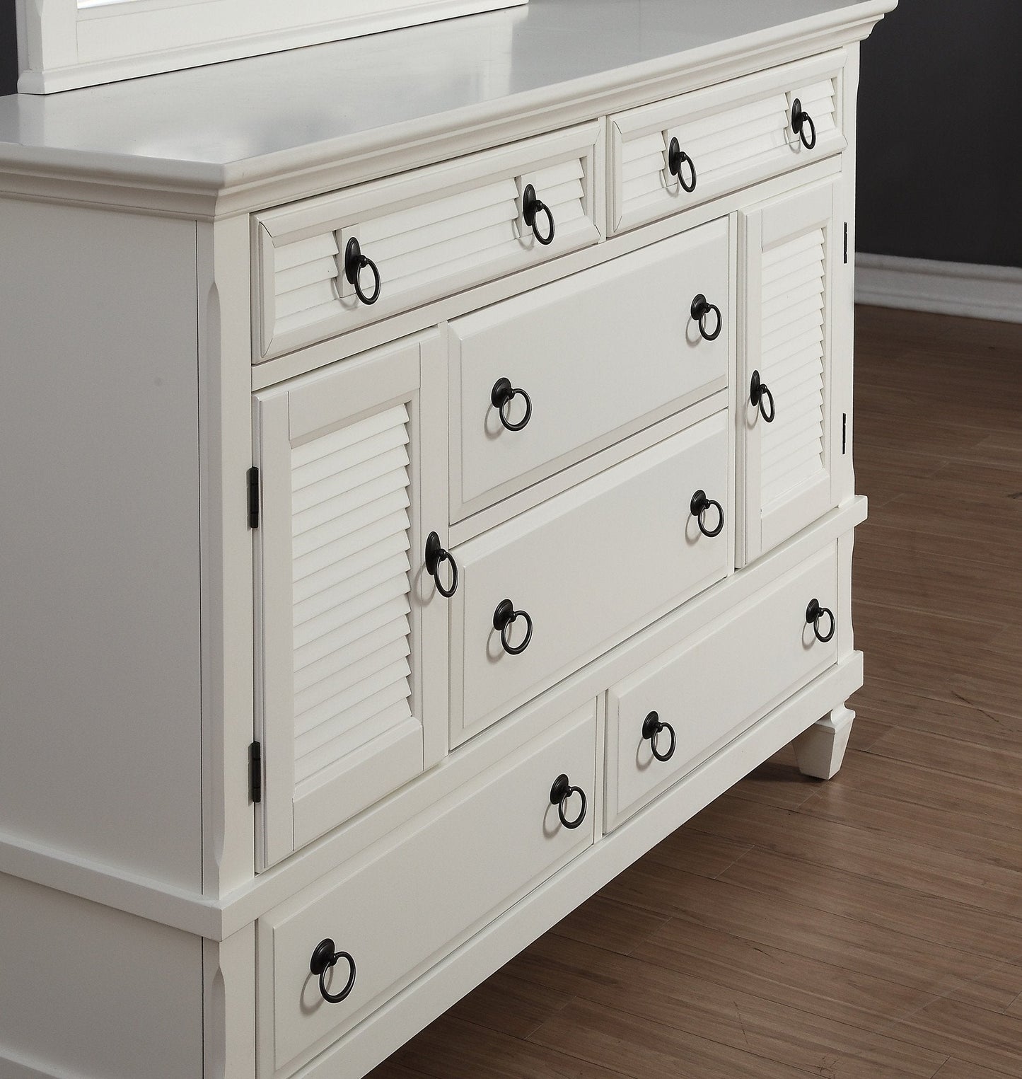 Regitina 016 White Bedroom Dresser w/ Mirror