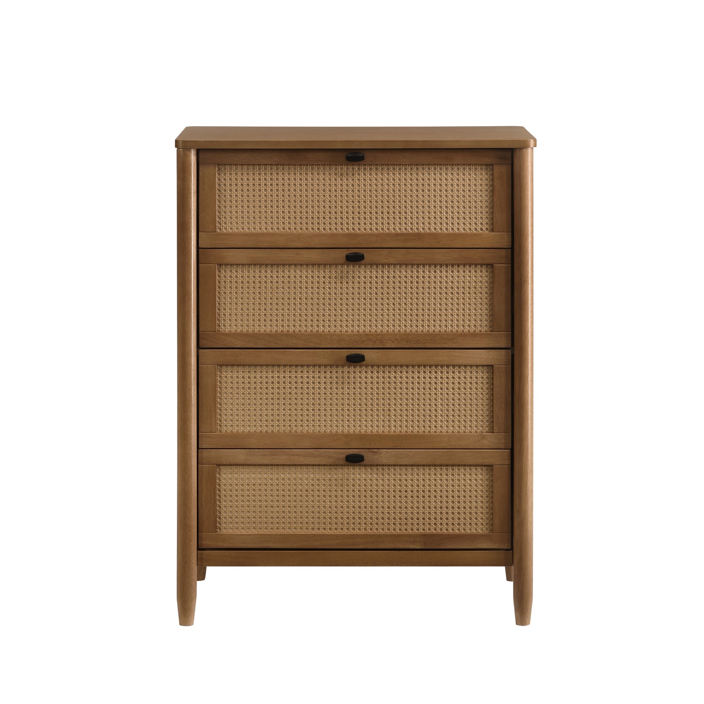 Roundhill Furniture Vichy Rattan Bedroom Collection in Light Walnut, Queen