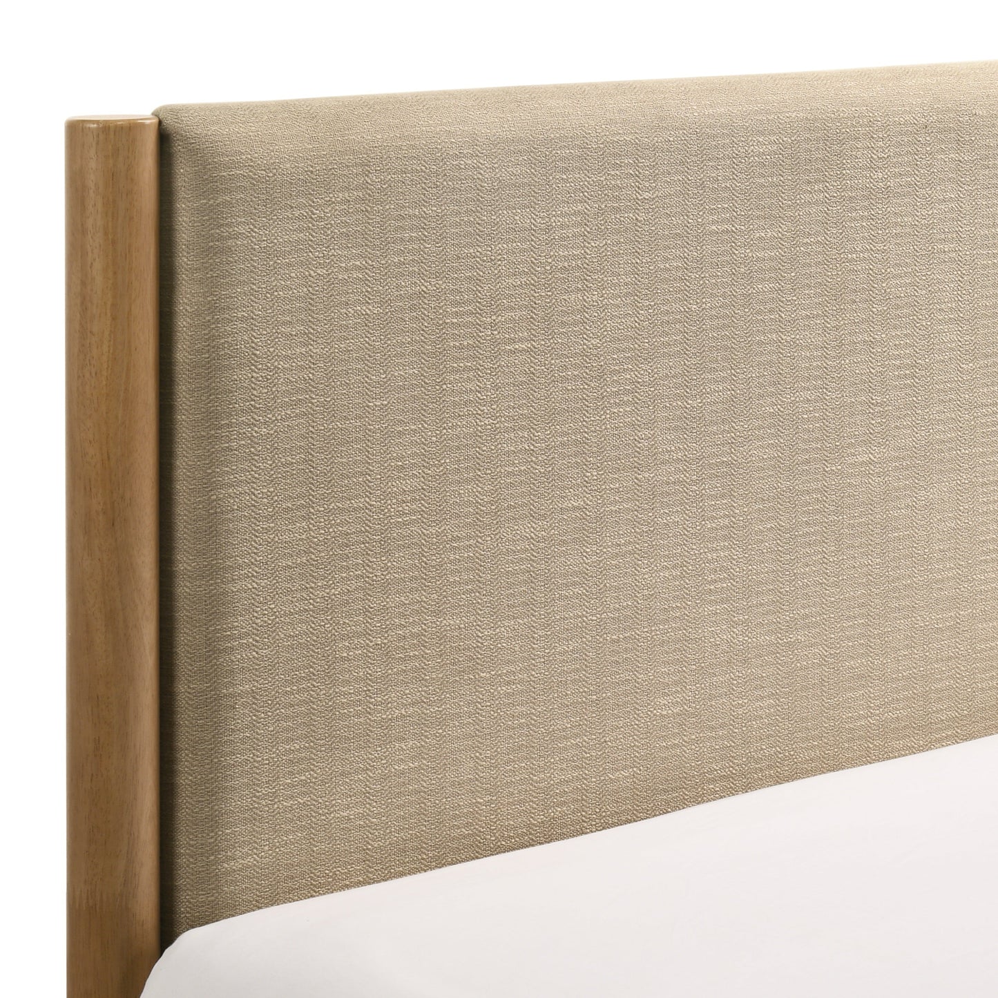 Roundhill Furniture Vichy Rattan Bedroom Collection in Light Walnut, Queen