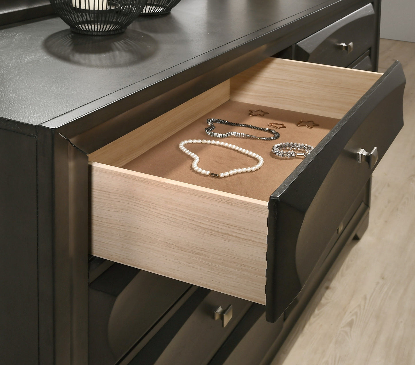 Oakland Antique Gray Finish Wood 6 Drawers Dresser