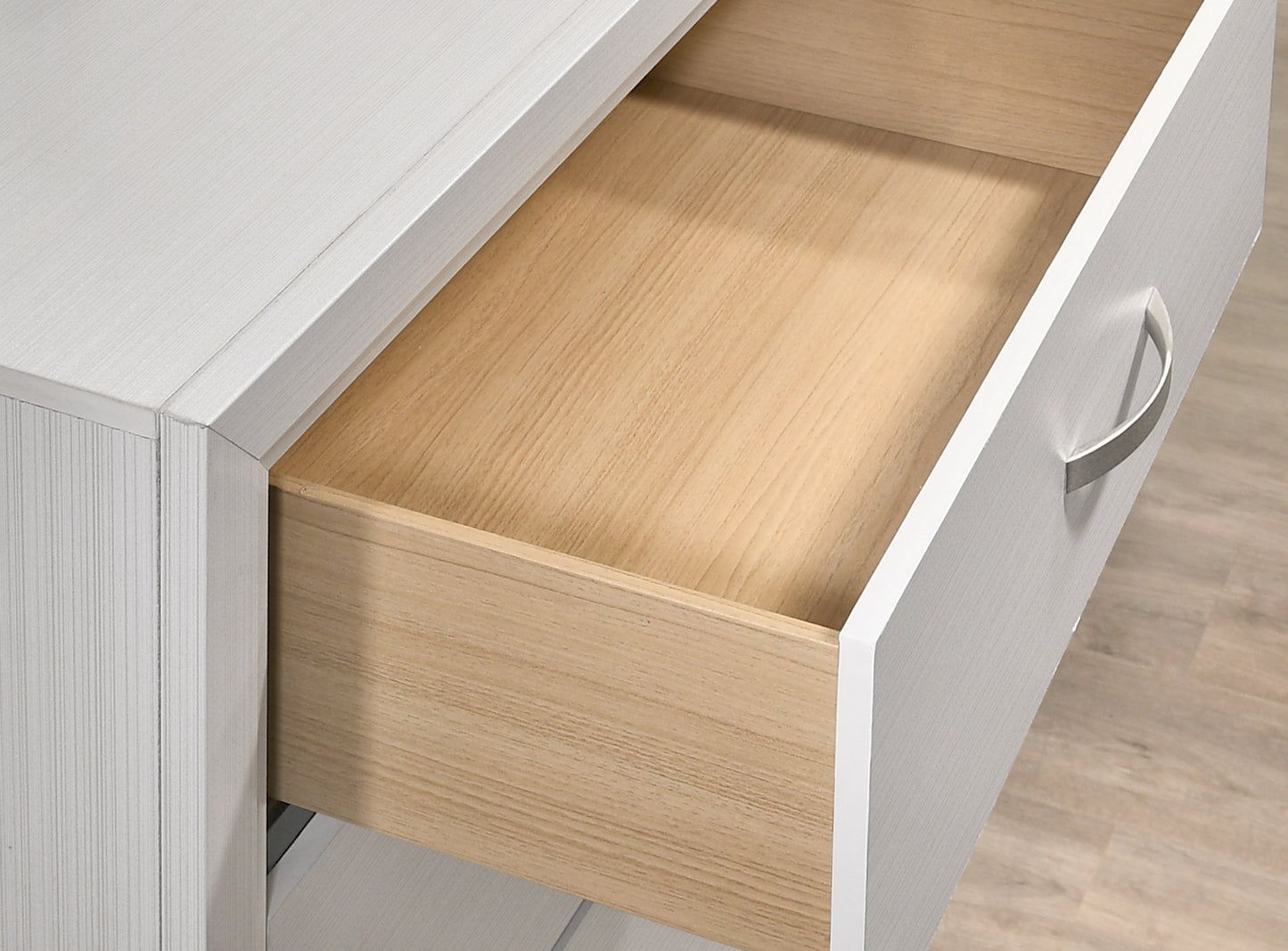 Stout Contemporary 2-Drawer Metal Bar Pulls Wood Nightstand, White