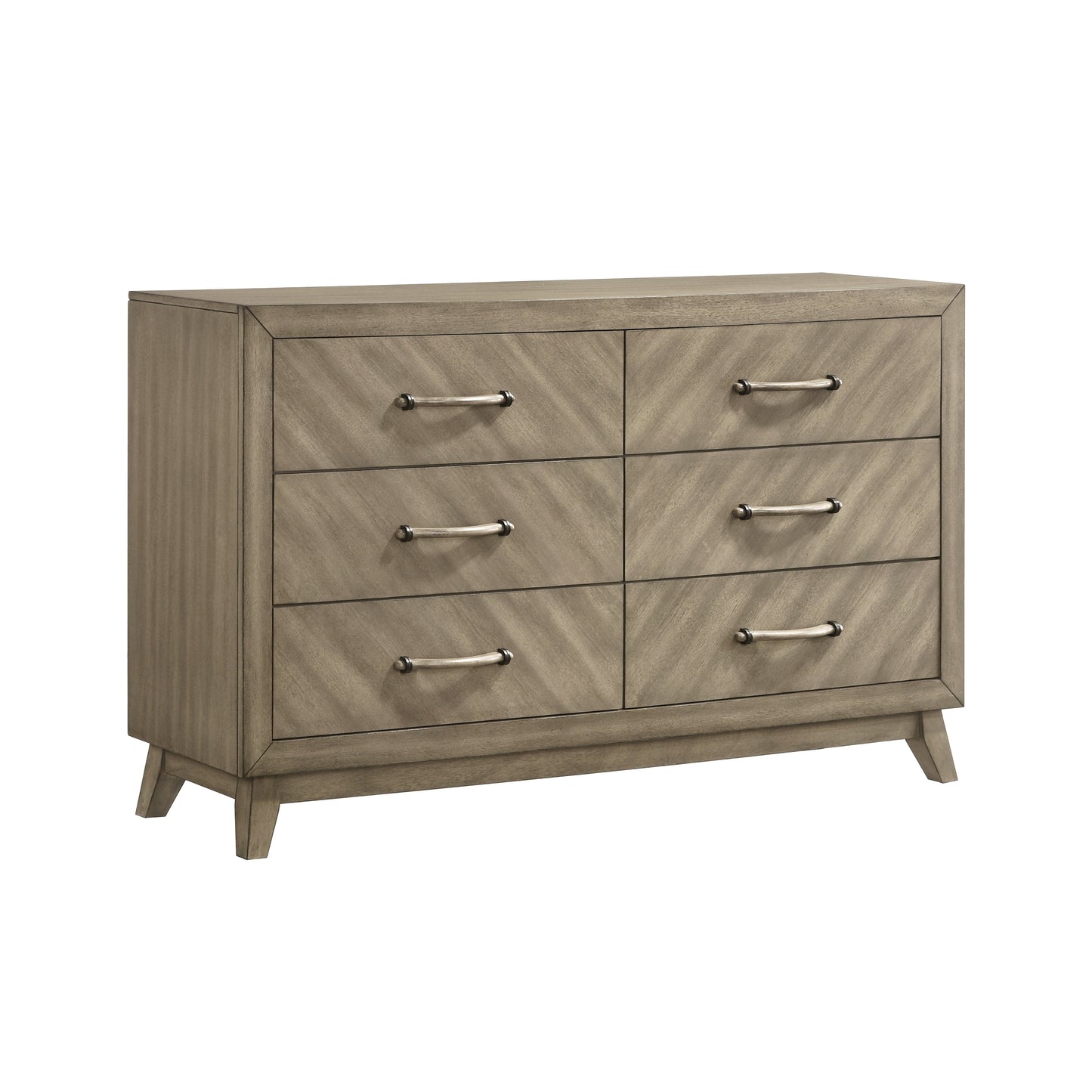 Roundhill Furniture Arena Contemporary 6-Drawer Dresser in Weathered Sand