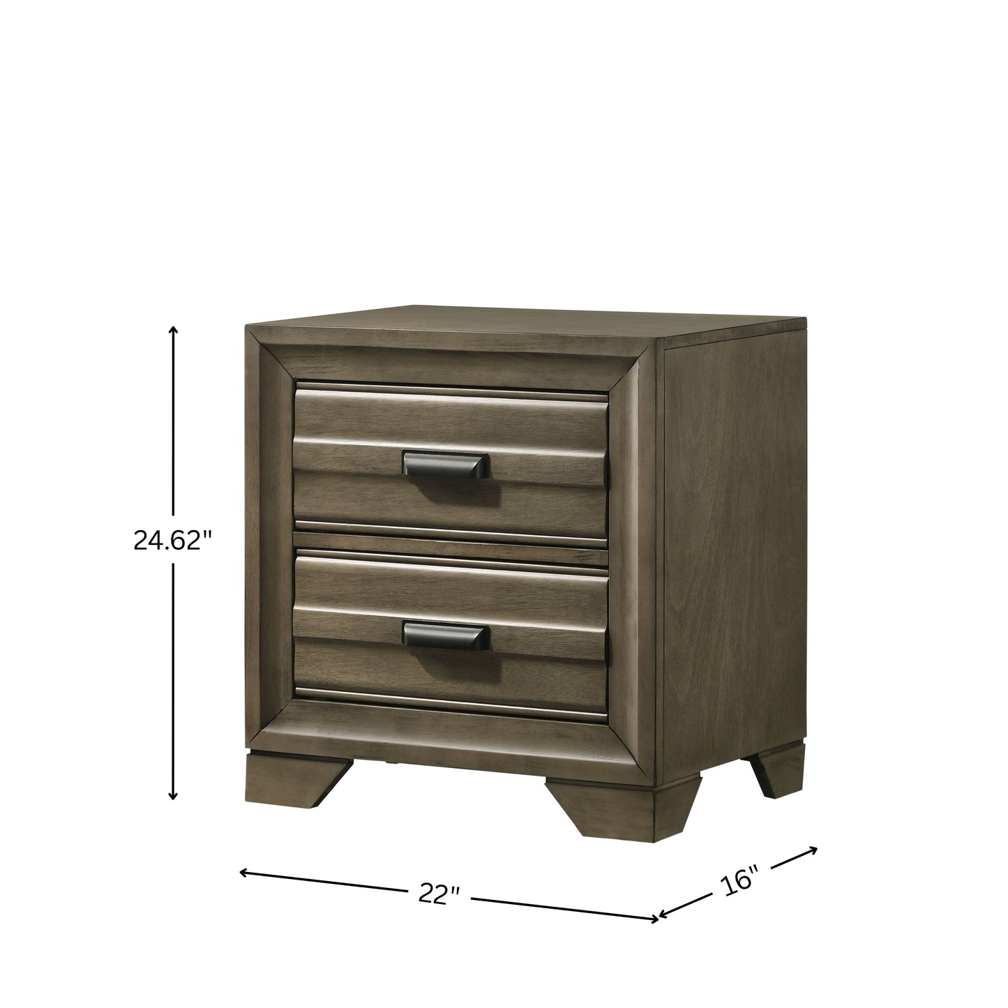 Loiret Light Gray Finish Wood Storage Platform Bedroom Collection