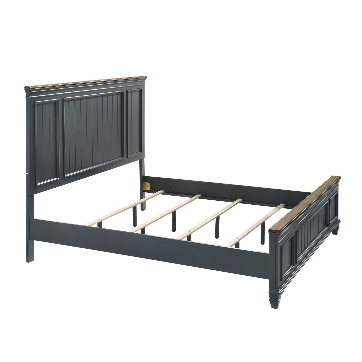 Roundhill Furniture Clelane Wood Bedroom Set with Shiplap Panel Bedroom Collection, Slate Blue