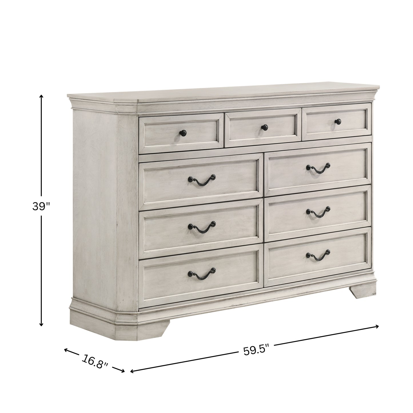 Roundhill Furniture Maderne Traditional Wood 9-Drawer Dresser