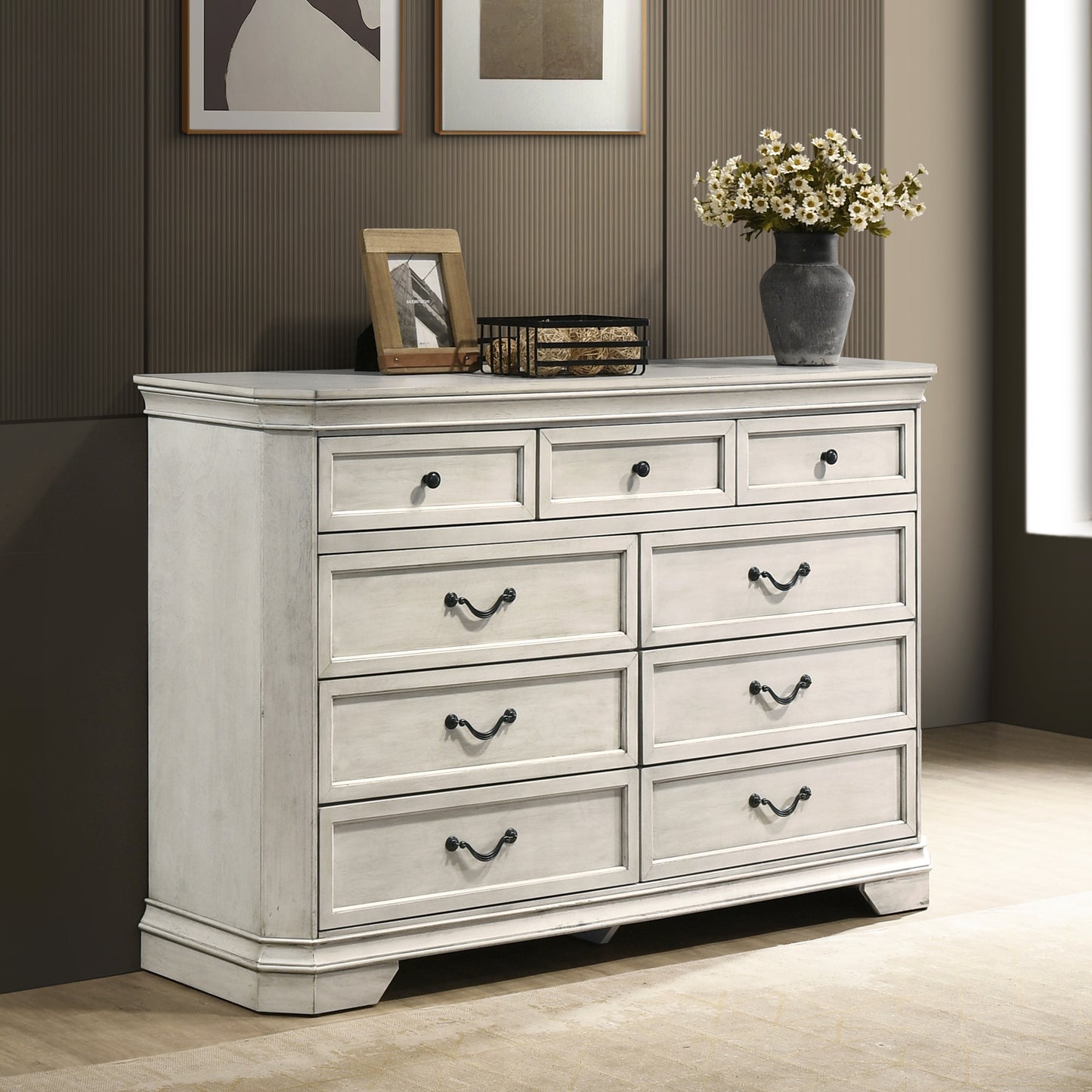 Roundhill Furniture Maderne Traditional Wood Panel Bedroom Collection