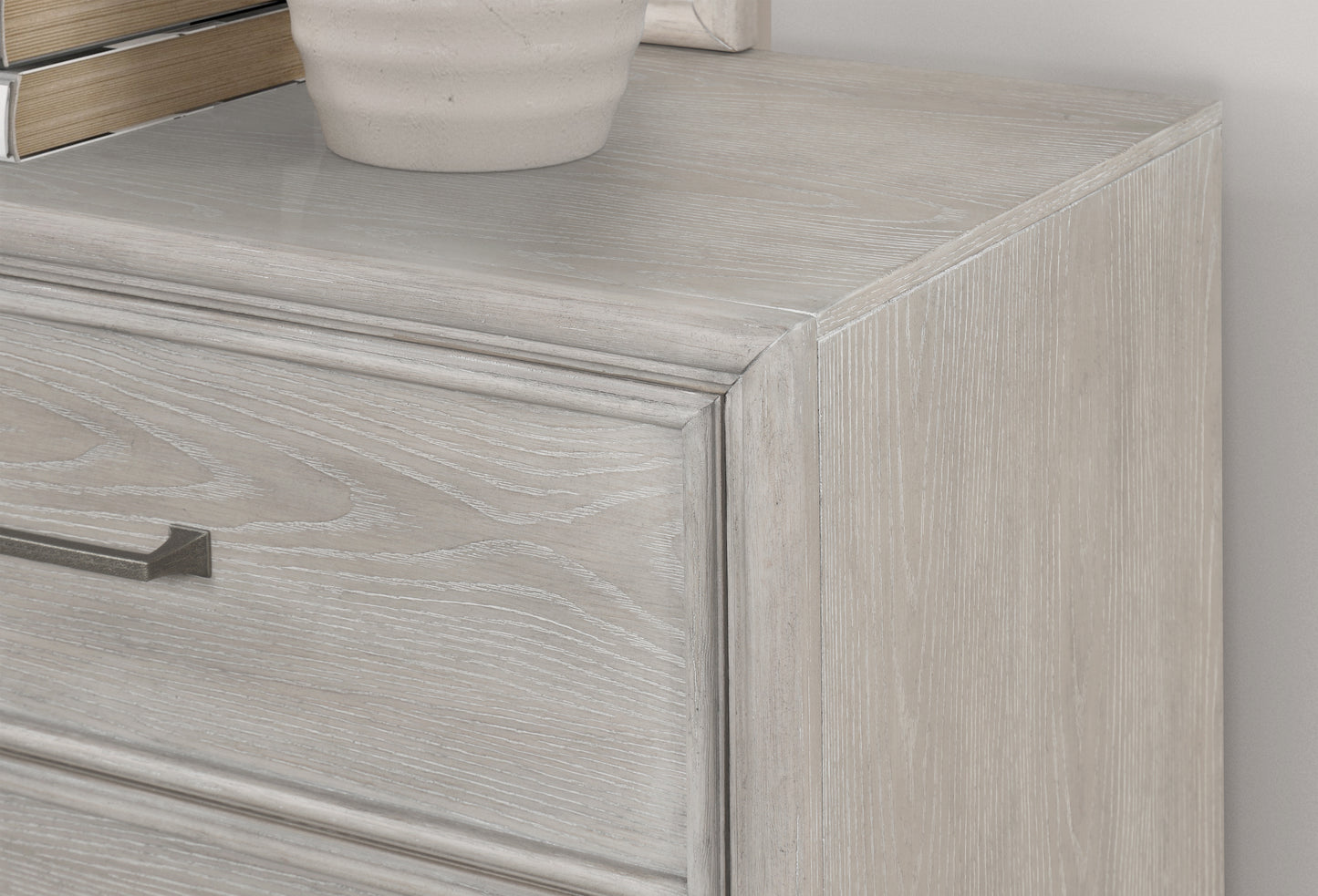 Roundhill Furniture Seluna 6-Drawer Bedroom Dresser with Mirror, Gray Oak Finish