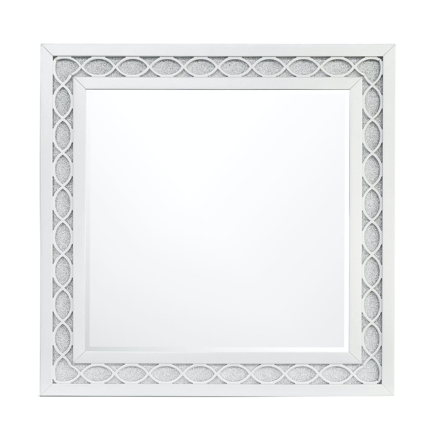 Galaxy 7-Drawer Bedroom Dresser with Mirror, With LED Lights, Pearlized White