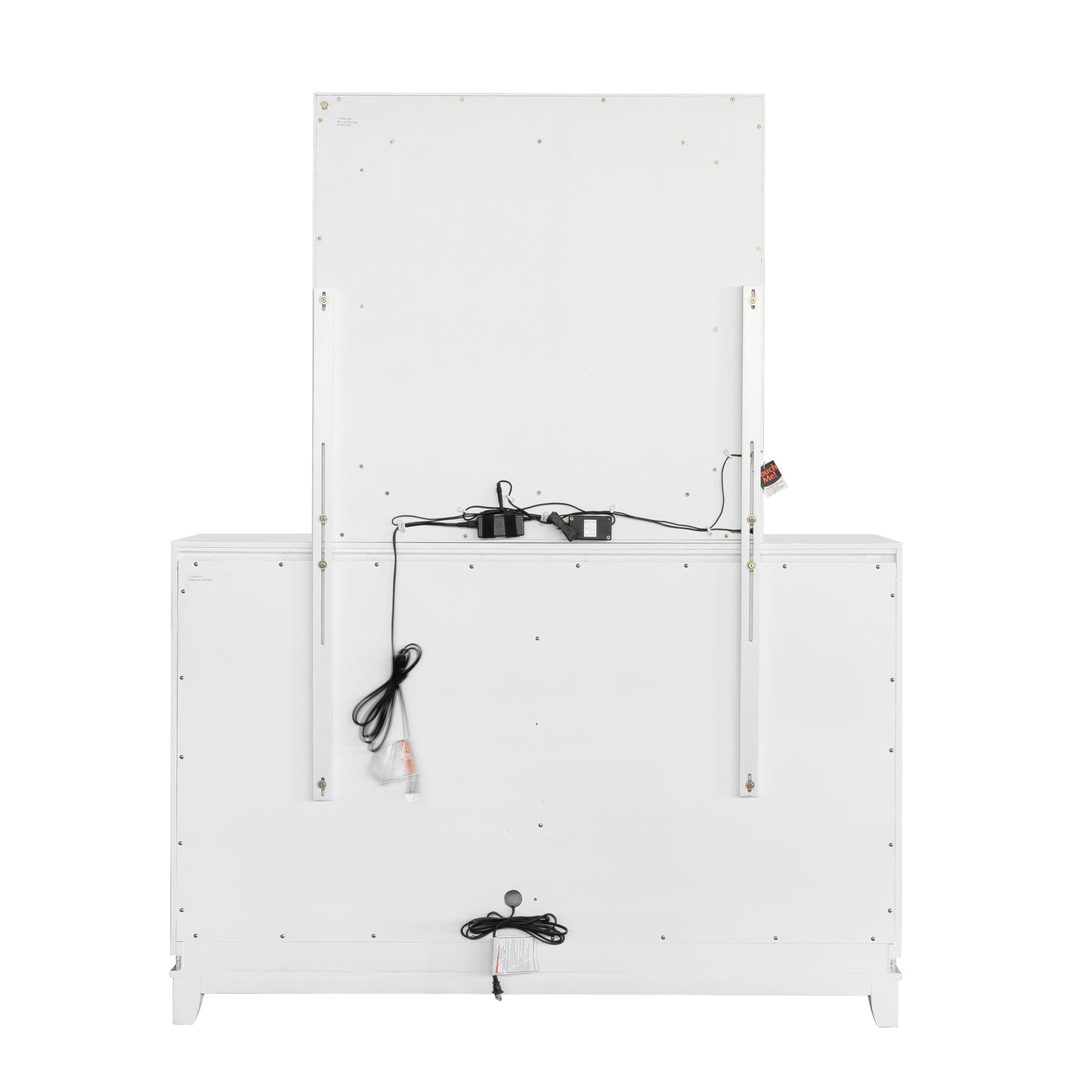 Galaxy 7-Drawer Bedroom Dresser with Mirror, With LED Lights, Pearlized White