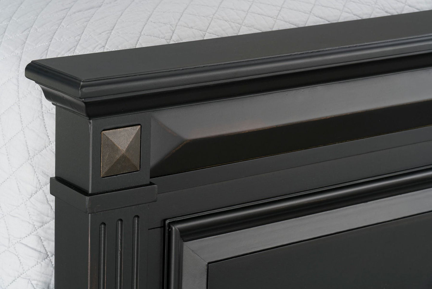 Roundhill Furniture Renova Wood Panel Bed, Vintage Black